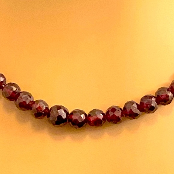 Garnet Necklace Choker Faceted Beads Antique Edwardian to Victorian Era - Picture 3 of 6